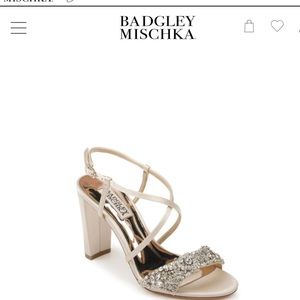 Badgley Mischka Nude Embellished High Heels